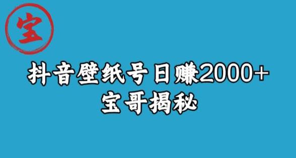 宝哥抖音壁纸号日赚2000+，不需要真人露脸就能操作【揭秘】-云创网