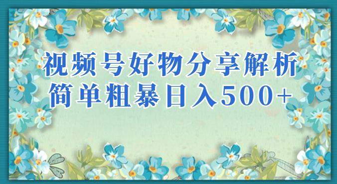 视频号好物分享解析，简单粗暴可以批量方大的项目【揭秘】-云创网