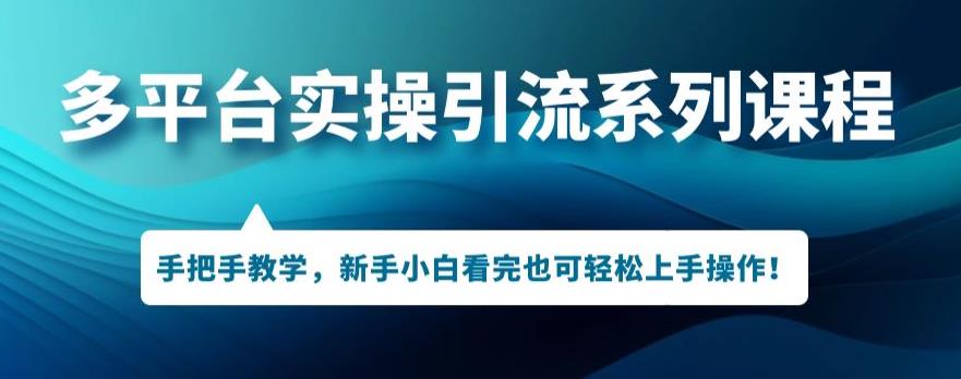 多平台引流实操系列课程，新手小白看完也可轻松上手进行引流操作-云创网