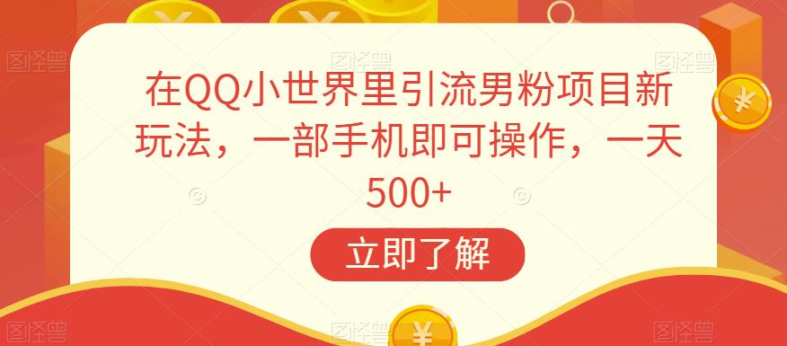 在QQ小世界里引流男粉项目新玩法，一部手机即可操作，一天500+【揭秘】-云创网