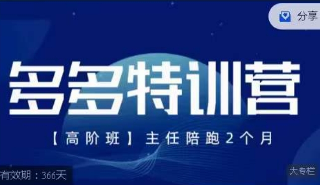 纪主任·多多特训营高阶班【9月13日更新】，拼多多最新玩法技巧落地实操-云创网