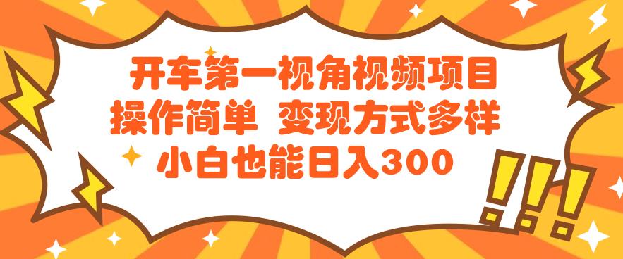 开车第一视角视频项目操作简单变现方式多样小白也能日入300-云创网