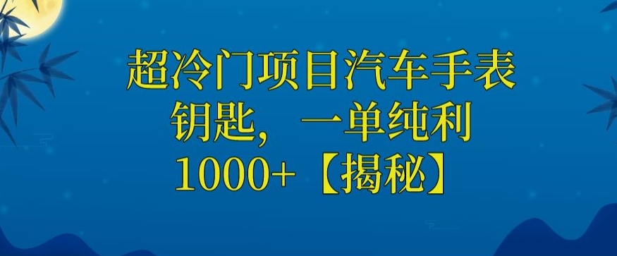 超冷门项目汽车手表钥匙，一单纯利1000+-云创网