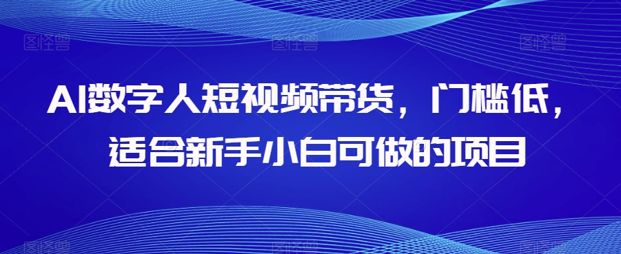 AI数字人短视频带货，门槛低，适合新手小白可做的项目-云创网