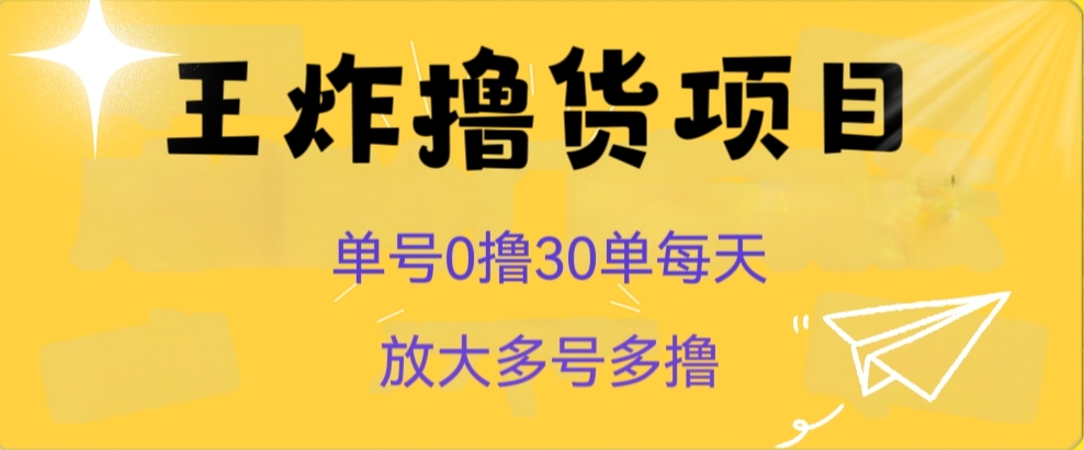 王炸撸货项目，单号0撸30单每天，多号多撸【揭秘】-云创网