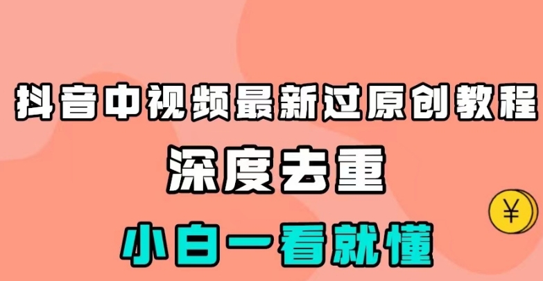 抖音中视频最新过原创教程，深度去重，小白一看就懂【揭秘】-云创网