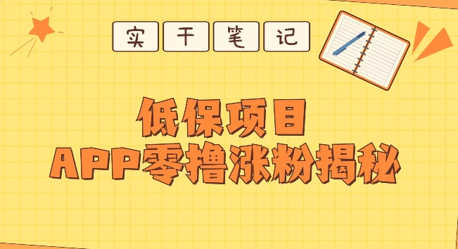 每日低保项目——app零撸涨粉教程-云创网