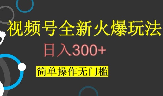 视频号最新爆火玩法，日入300+，简单操作无门槛【揭秘】-云创网